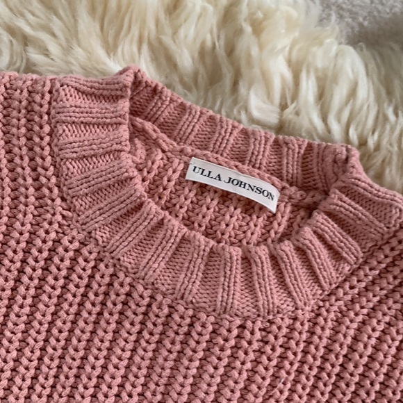 ULLA JOHNSON COSIMA WOVEN SWEATER Dusty Rose Chunky Knit Small S - Picture 4 of 14